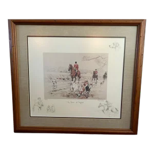 Ros Goody 1981 Special Edition Signed Equestrian Fox Hunt Print "The Quorn at Twyford" - #33/500