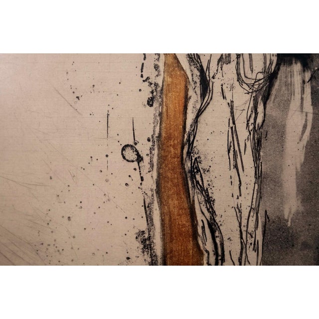 Paper Karl Brandstatter Untitled Nude Modernist Etching on Paper 38/120 Framed 1970s For Sale - Image 7 of 9