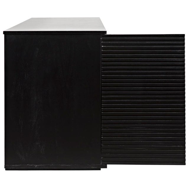 NOIR Smith 4 Door Sideboard, Hand Rubbed Black For Sale In Los Angeles - Image 6 of 9