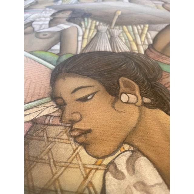 Mid 20th Century Mid 20th Century Monumental 5.5 Ft Balinese Masterpiece Painting by Dewa Nyoman Jati (Gati), Ubud For Sale - Image 5 of 14