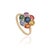 VR Jewels 3.21 Carat Rainbow Sapphire and Diamond Floral Cluster Ring Size 8 in 14k Gold For Sale - Image 4 of 18