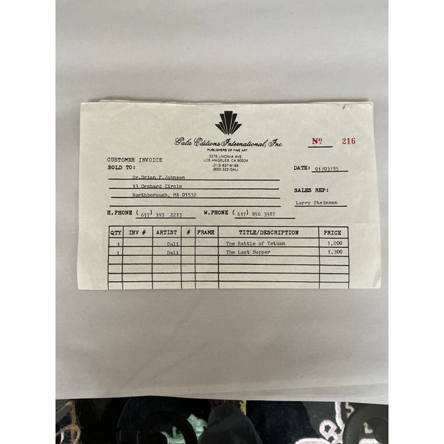 Paper Salvador Dali "The Battle of Tetuan" Signed Numbered Lithograph With Coa Receipt For Sale - Image 7 of 9