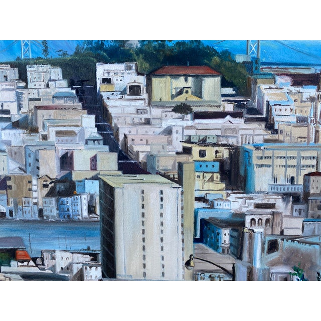 Large Paul Van De Pol San Francisco, California Coit Tower Oil Painting, 1974 For Sale - Image 10 of 14