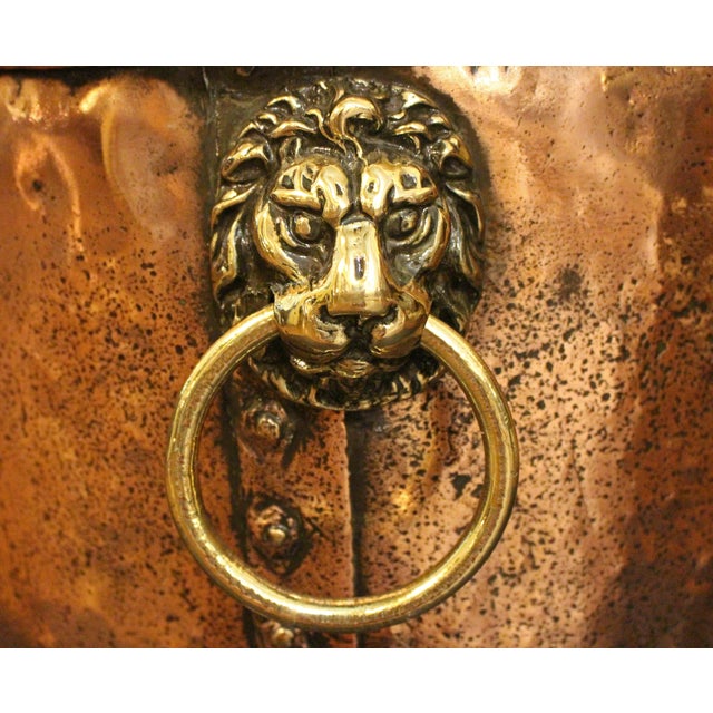 Mid-19th Century Large English Copper & Brass Log Bucket or Jardiniere For Sale - Image 4 of 6