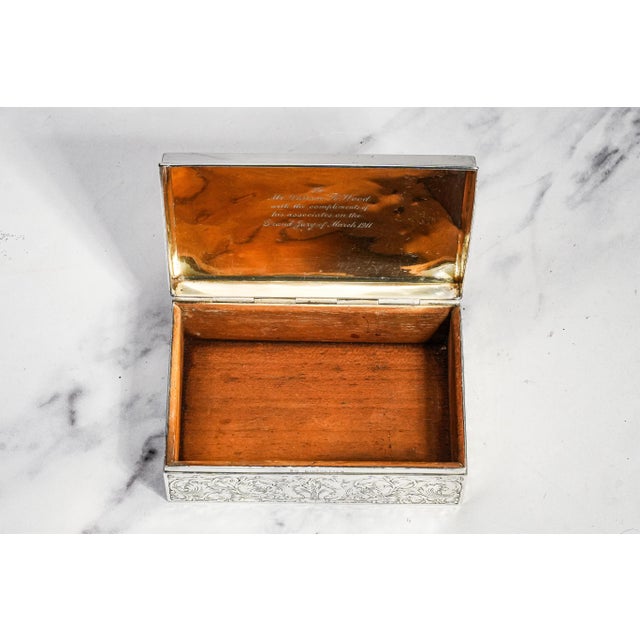 Wood Stunning Antique Tiffany & Co Sterling Silver Box Art Nouveau Engraved Presentation Box Nyc New York History Luxury Home Decor For Sale - Image 7 of 16