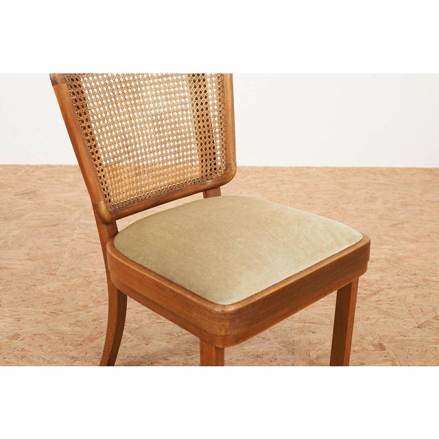Model 201 Chair with Frame Wood, Back with Ronc, Seat Upholstered and Velour Fabric, for the Girsberger Bookshop, Zurich For Sale - Image 6 of 12