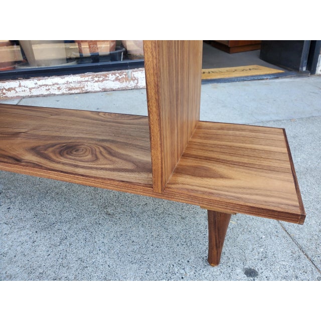 Three-Tier Zig-Zag Walnut Bookcase For Sale - Image 4 of 13