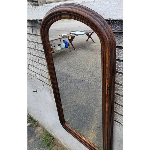 Antique 19th Century American Victorian Walnut Arched Wall Mirror Hallway For Sale - Image 11 of 18
