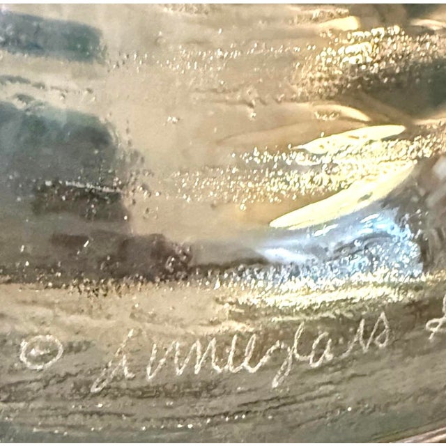 1990s Organic Modern Annieglass Custom Ocean Blue "Pasta Duo" Set For Sale - Image 10 of 11