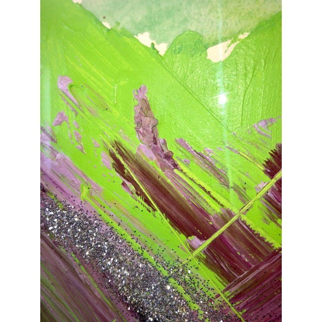 1980s "Silver Bullet" Abstract Mixed-Media Painting by Sheila Elias For Sale - Image 11 of 12