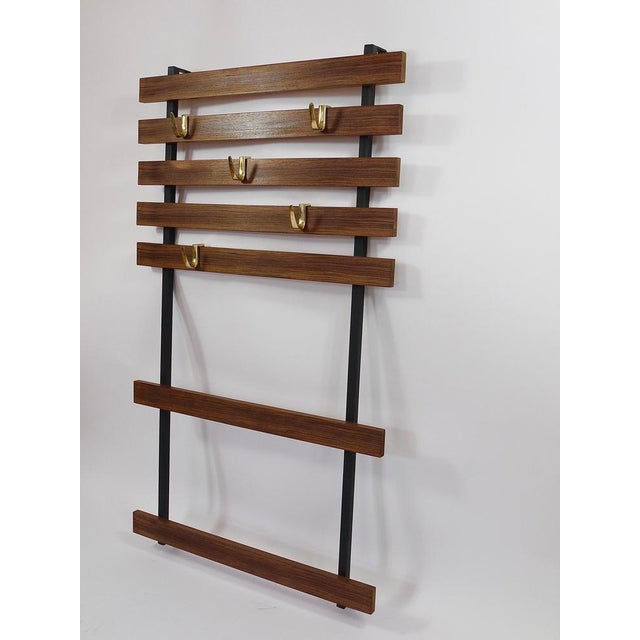 Vintage Wall Coat Rack in Walnut by Carl Aubock, 1950s For Sale - Image 11 of 13