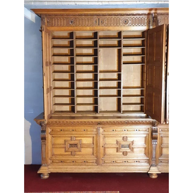 Antique Oak Bookcase For Sale - Image 6 of 16