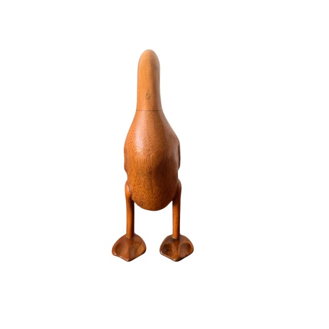 Mid 20th Century Duck Hand-Carved Natural Wooden Duck Sculpture – Organic Modern Folk Art Figurine, Sustainable Bamboo Root Decor For Sale - Image 15 of 17