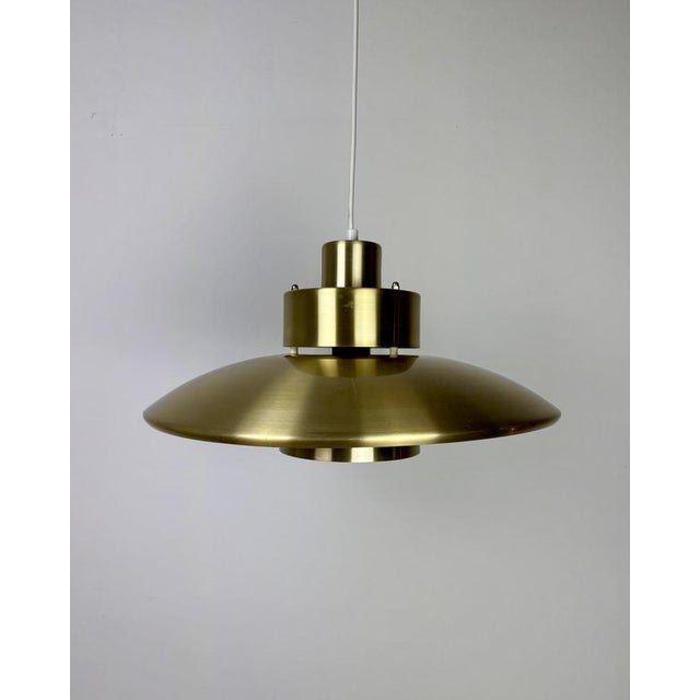 1970s Danish Modern Minimalist Brass UFO Pendant Lamp, 1970s For Sale - Image 5 of 12