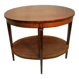 19th Century Sheraton Inlaid Marquetry Rosewood & Satinwood Oval Center Table