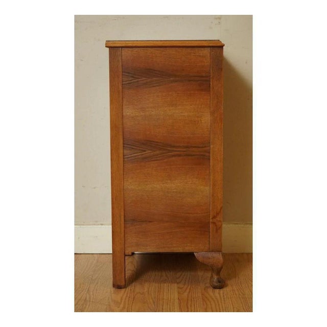 Vintage Art Deco Burr Walnut Bedside Table For Sale - Image 9 of 10
