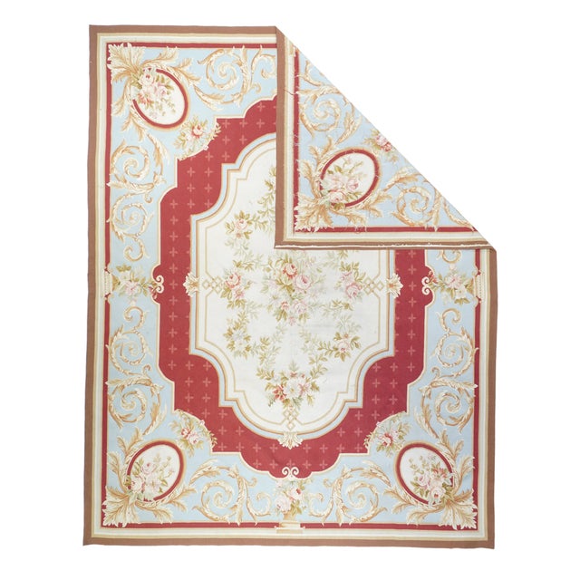 Aubusson Rug 8'0'' x 10'0''. Refers generally to modern carpets in tapestry technique and inspired by French Aubusson...