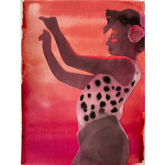 Patsy McArthur, Salsa, Watercolor and Ink and Collage, 2025 For Sale