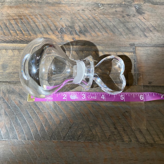 Orrefors 1950s Orrefors Sweden Crystal Perfume Bottle Heart Shaped Stopper - Signed For Sale - Image 4 of 4