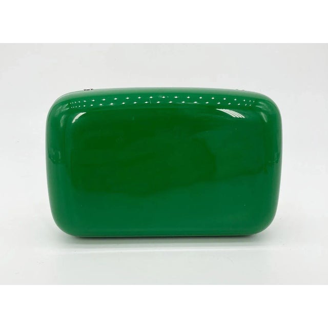 Fendi Green Logo Box Clutch in good condition. Green hard acrylic with matching green leather logo along front side....