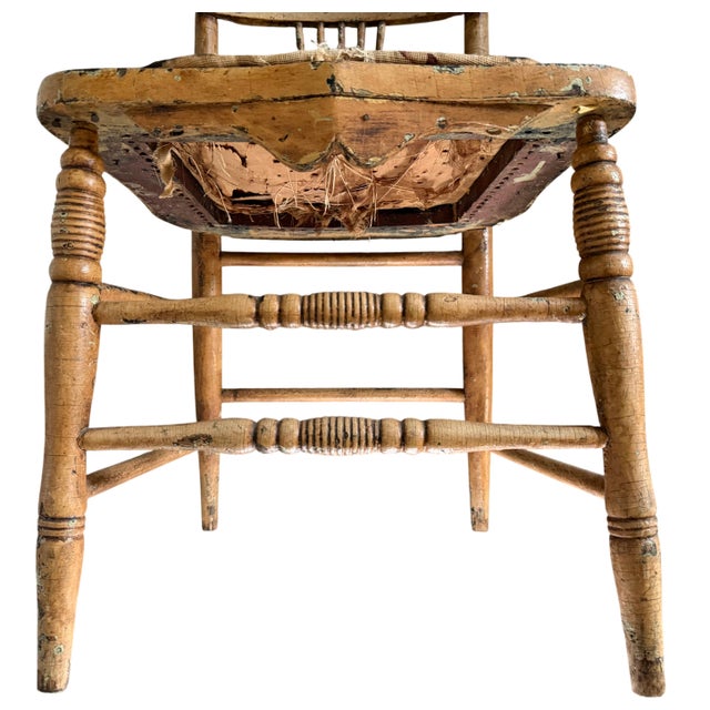 Charming Antique Spindle-Back Chair With Exceptional Aged Patina For Sale - Image 15 of 15