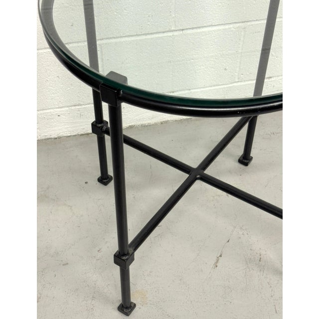 Modern Modern Design Bronzed Cast Aluminum Gueridon Table with Glass Top For Sale - Image 3 of 9