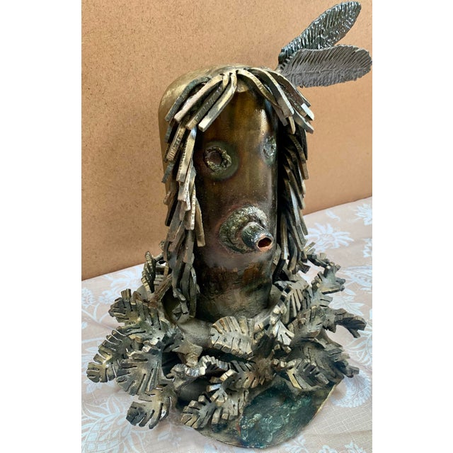 1970s Large Monumental Brutalist Joe Lester Southwestern Kachina Sculpture - Welded Mixed Metal Native American Style Figure, 25 LBS For Sale - Image 4 of 7