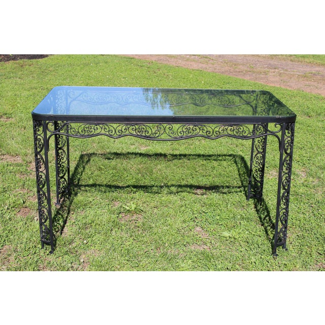 Lee L. Woodard & Sons Wrought Iron Patio Set From the Andalusian Collection—5 Pieces For Sale - Image 13 of 18