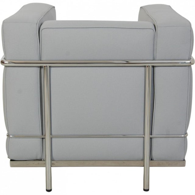 Blue LC2 Chair in Grey-Blue Fabric by Le Corbusier, 2010s For Sale - Image 8 of 15