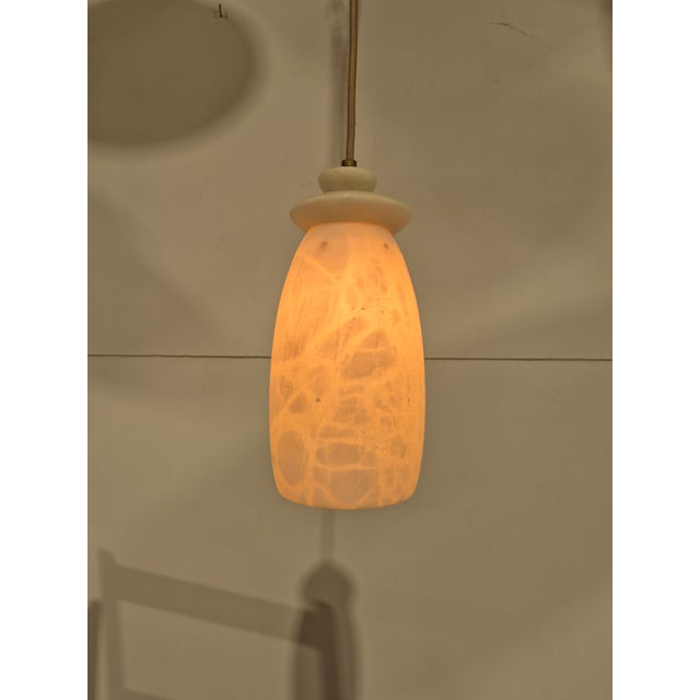 Vintage Alabaster Pendant Lamps, 1970s, Set of 2, in Very Good conditions. Designed 1970 to 1979 Up to 250V (Europe/UK...