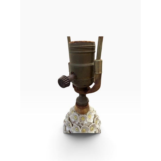 White Antique Meissen Style Porcelain "Schneeballen" (Snowball) Vase Table Lamps - A Pair For Sale - Image 8 of 9