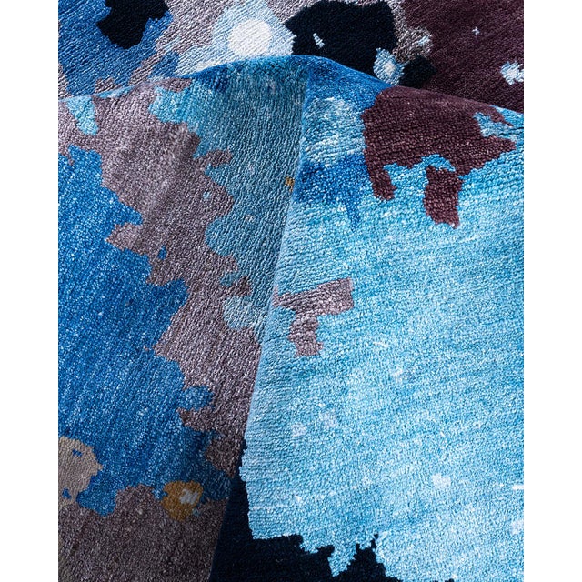 Textile Ikat, One-of-a-Kind Hand-Knotted Area Rug - Black, 8' 2" x 10' 4" For Sale - Image 7 of 8
