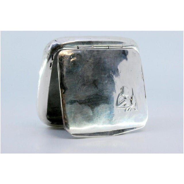 Silver Snuffbox in Art Nouveau Style, in Very Good conditions. Designed 1890 to 1919 This piece has an attribution mark, I...