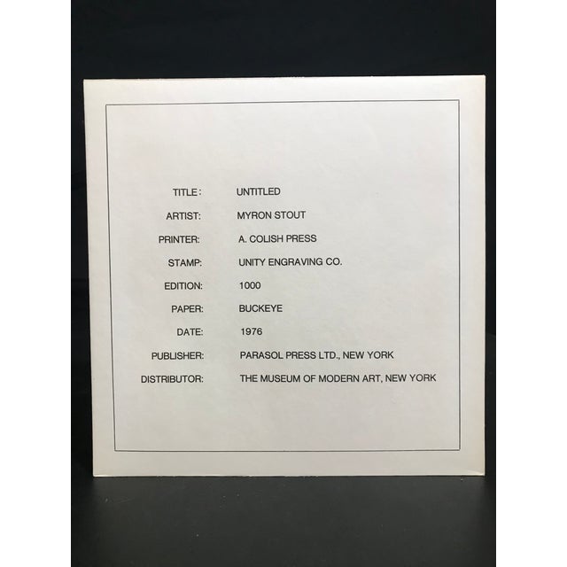 Minimalism Myron Stout, 1976, Parasol Press, #235/1000 For Sale - Image 3 of 6