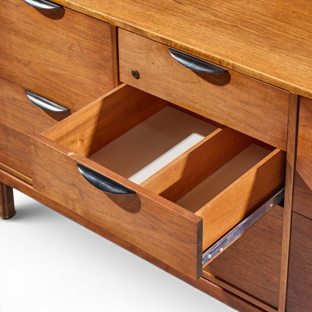 Wood Jens Risom Mid Century Walnut File Credenza For Sale - Image 7 of 10