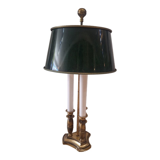 Vintage Bouillotte Candlestick Table Lamp For Sale