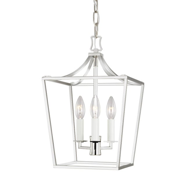 2020s Chapman & Myers by Visual Comfort Studio Southold Mini Lantern, Polished Nickel For Sale - Image 5 of 5