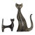 Abraham Palatnik Set of 2 Cats 1960s Lucite Art Clear/Black Made in Brazil For Sale