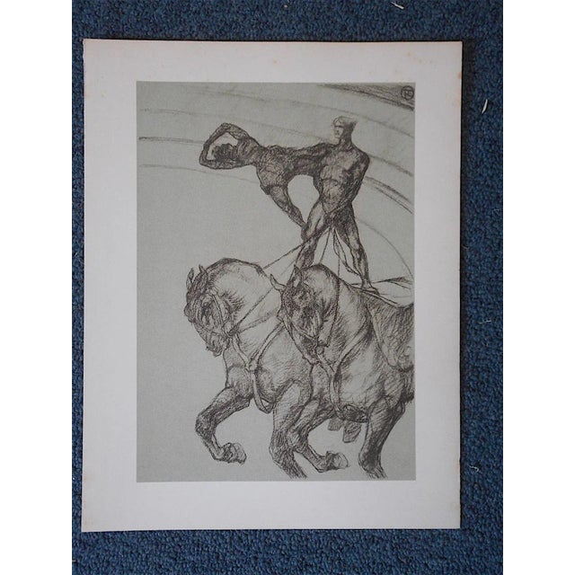 This vintage mid-20th century color lithograph (not an offset lithograph) by Toulouse Lautrec (France 1864-1901) depicts a...