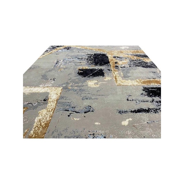 Handwoven Modern Abstract Area Rug 9x12 For Sale - Image 10 of 12
