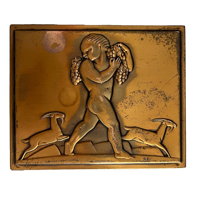 Rockwell Kent 1935 Rockwell Kent Bacchus Dionysus Copper Cigarette Box Chase - Rare Art Deco Relief Sculpture For Sale - Image 4 of 10