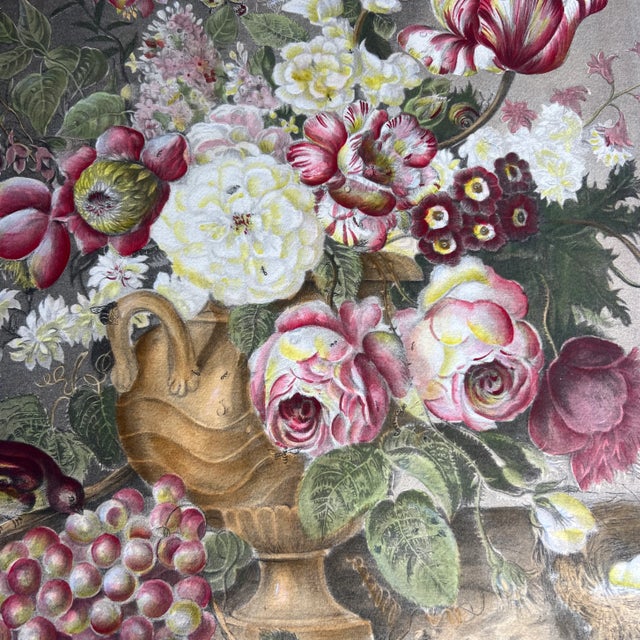 Late 20th Century Unframed Chromolithograph Print of a Bouquet of Flowers by Joseph Nigg For Sale - Image 5 of 9