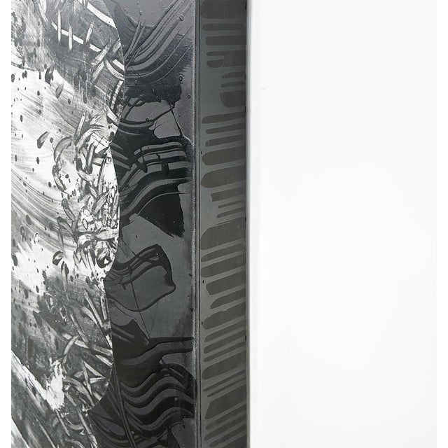 Contemporary " Onyx Mined by Silver" by Michael DesRosiers Polymer Paint on MDF Panel (2022) For Sale - Image 3 of 11