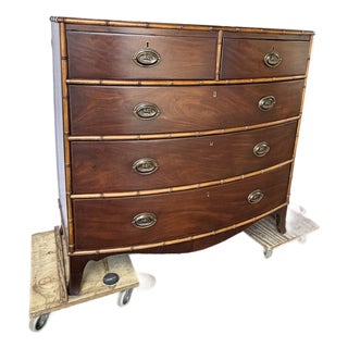 19th Century English Bowfront Chest of Drawers For Sale