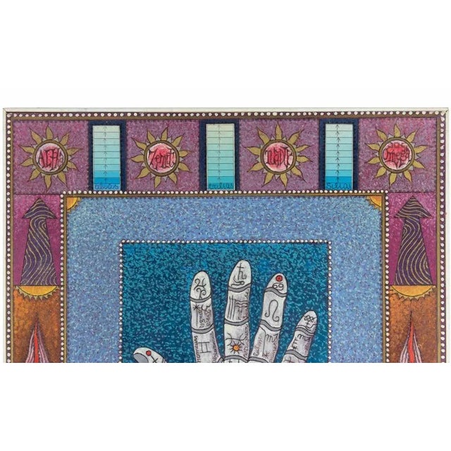 Modern Mino Meno, Zodiac Reading, Mixed Media, 1970s For Sale - Image 3 of 5