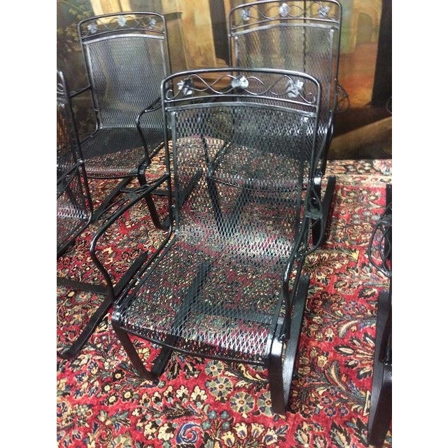 Mid-Century Modern Vintage Salterini Style Patio Chairs, Set of Six For Sale - Image 3 of 11