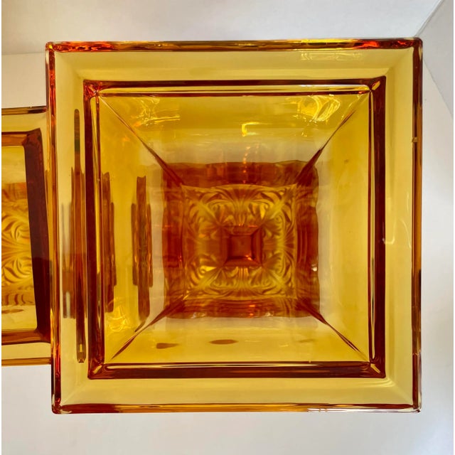 Pair of Crystal Glass Art Vases Attributed to Josephinenhutte Moser For Sale In Los Angeles - Image 6 of 13