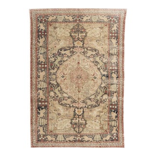Antique Turkish Sivas Animal Pictorial Rug 4'4 X 6'3 For Sale