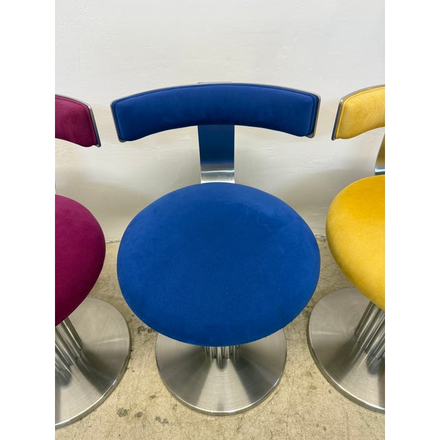 Design for Leisure Art Deco Revival Low Counter Swivel Stools - Set of Four For Sale - Image 9 of 16