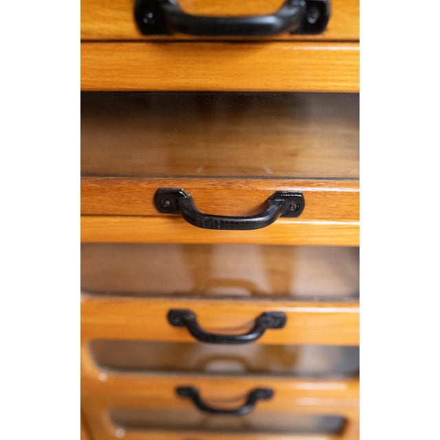 Triple Haberdasher's Cabinet With Glass-Fronted Drawers From England For Sale - Image 11 of 14